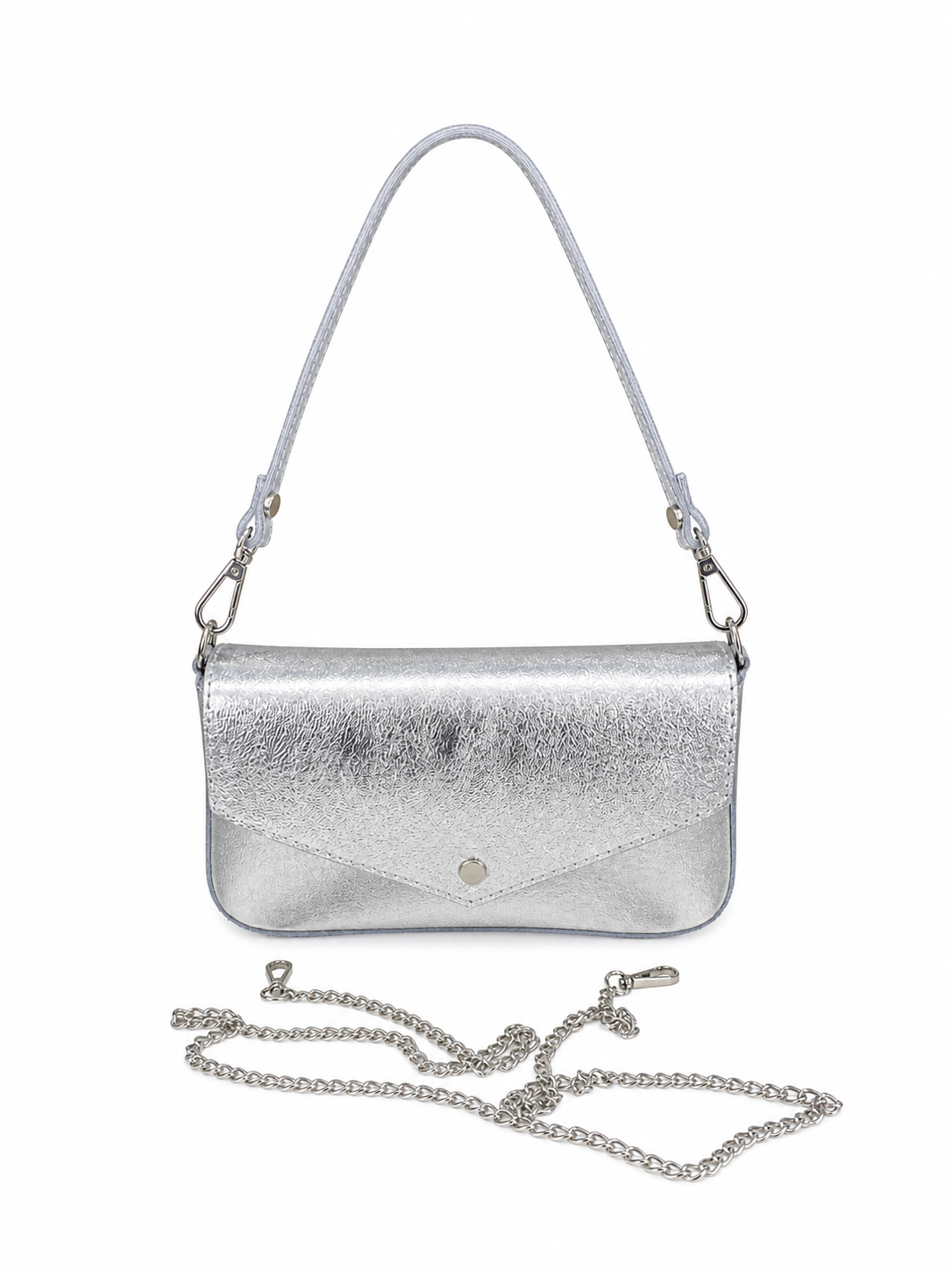Pochette donna "CESY" in pelle color argento