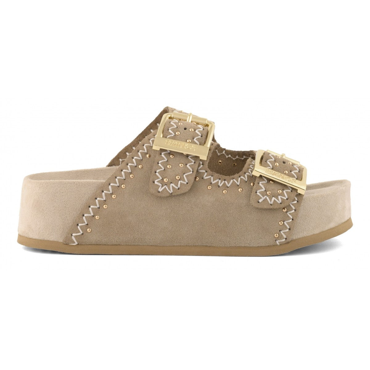 Ciabatta donna "COLORS OF CALIFORNIA" in suede e platform mud