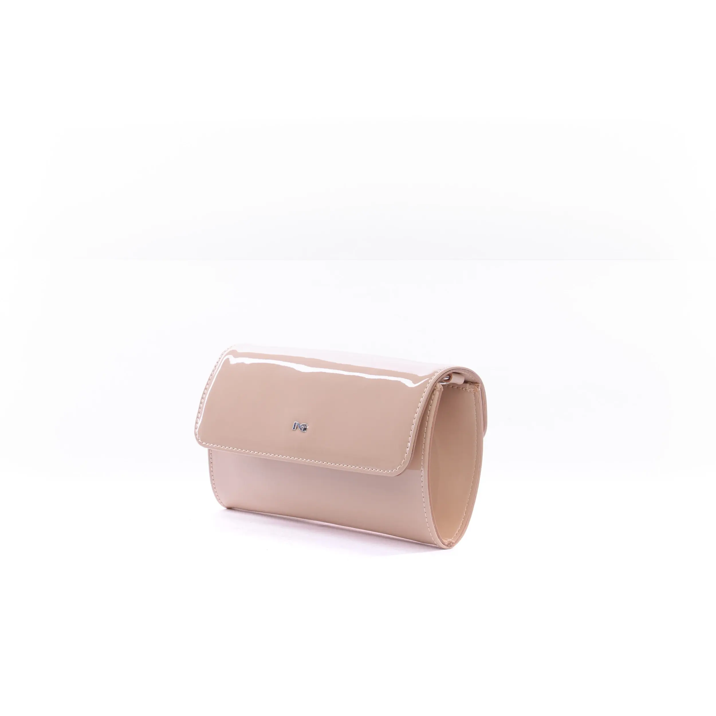 POCHETTE DONNA IN MATERIALE TECNICO NERO GIARDINI IN VERNICE ROSA