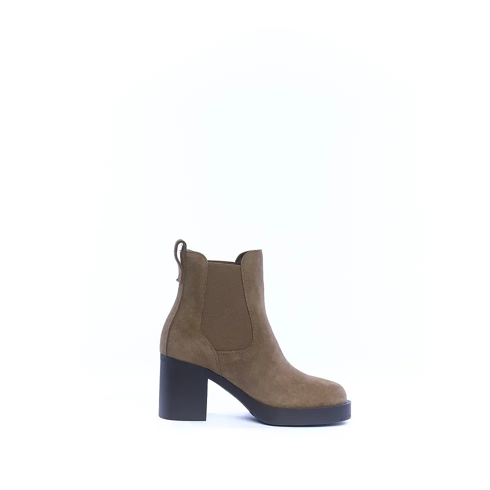 Miniatura: Stivaletto chelsea donna NERO GIARDINI in suede argilla