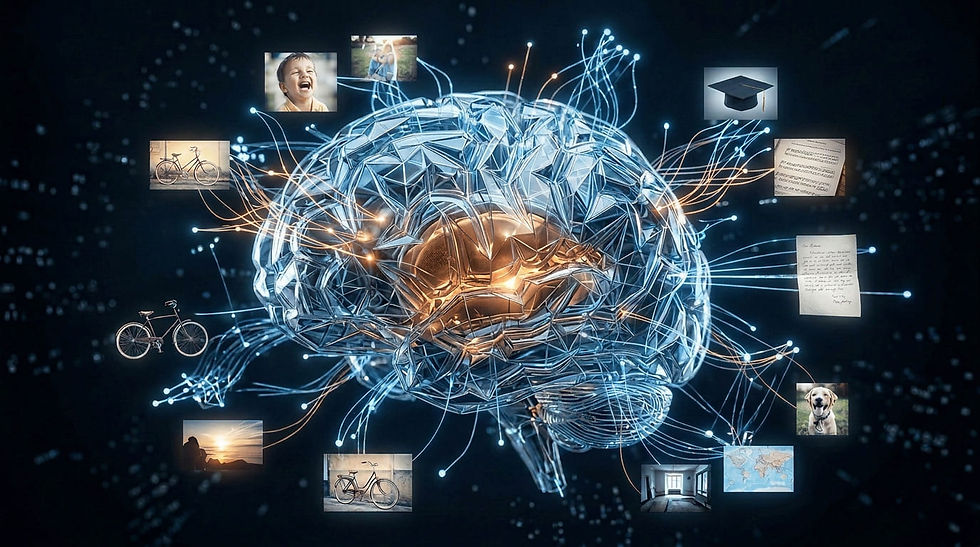 photographic memory concept with brain visualization
