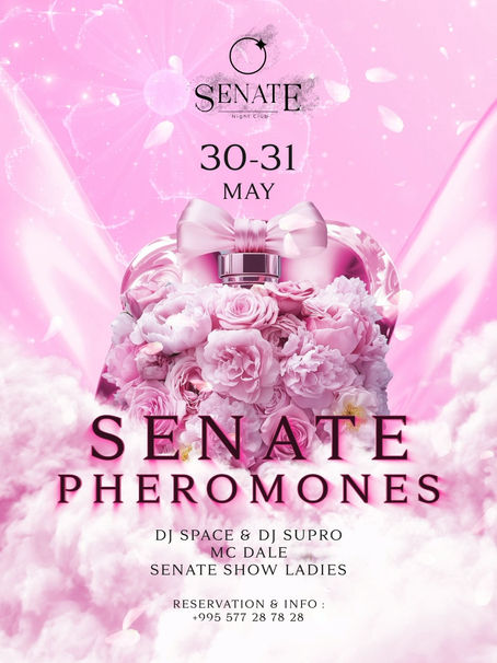 30–31 May Senate Pheromones Nights Don’t hold back — let your senses take over. Feel the thrill, surrender to the rhythm, and spend your weekend where the real vibe lives. Senate Ladies Show Barman Show DJ Space DJ Supro MC Dale Reservations & Info: +995 577 28 78 28
