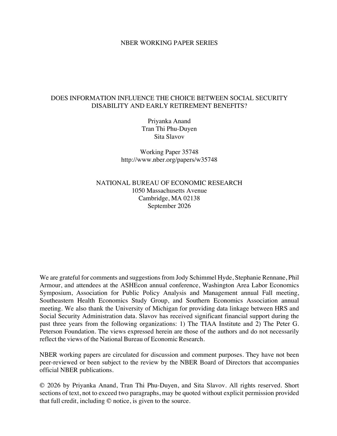 HAPRI Publications