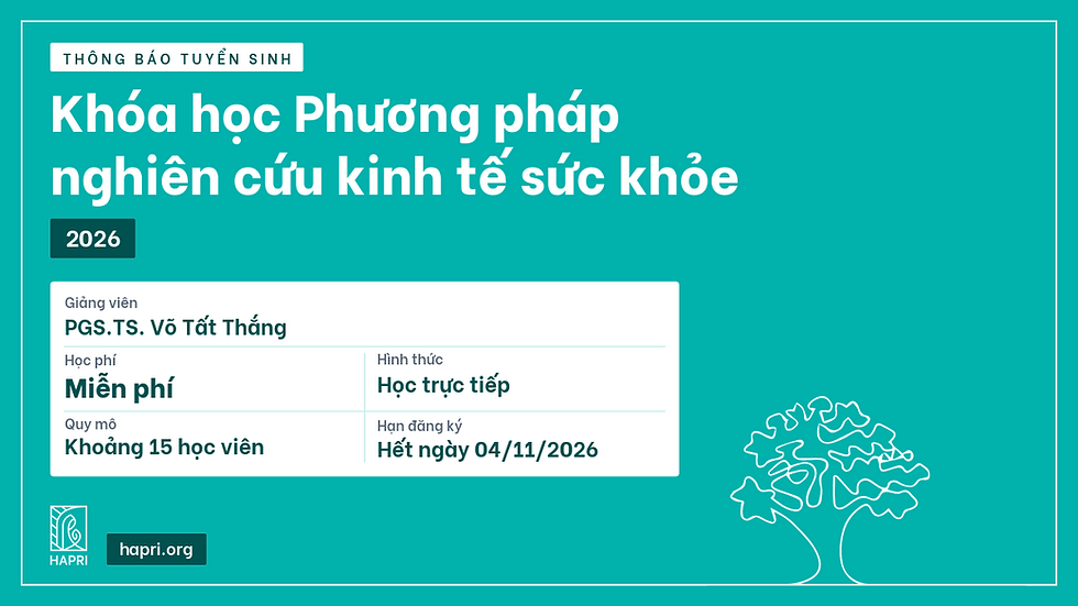 Khóa học Phương pháp nghiên cứu kinh tế sức khỏe 2026
