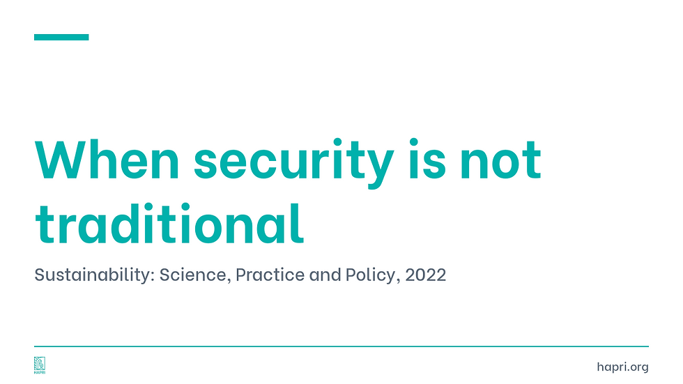 When security is not traditional