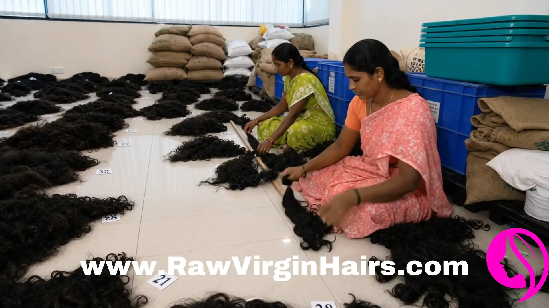 Professional hair extension facility handling authentic raw Filipino hair for global markets.