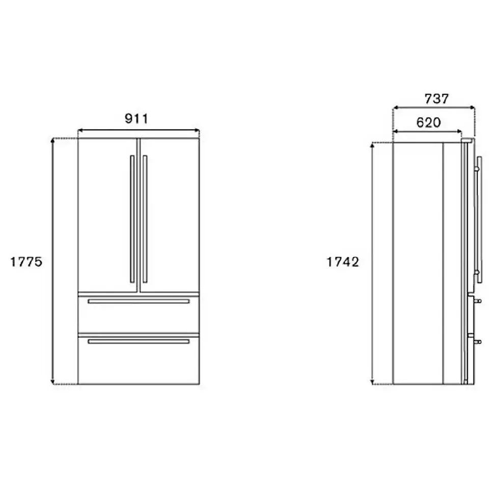 Thumbnail: Bertazzoni Silver ref904ffnxtc French Door Freestanding Fridge Freezer E Rated