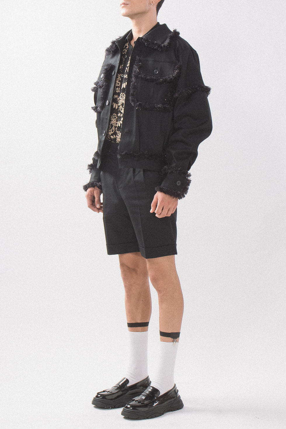 Thumbnail: Black Tweed Trucker Jacket