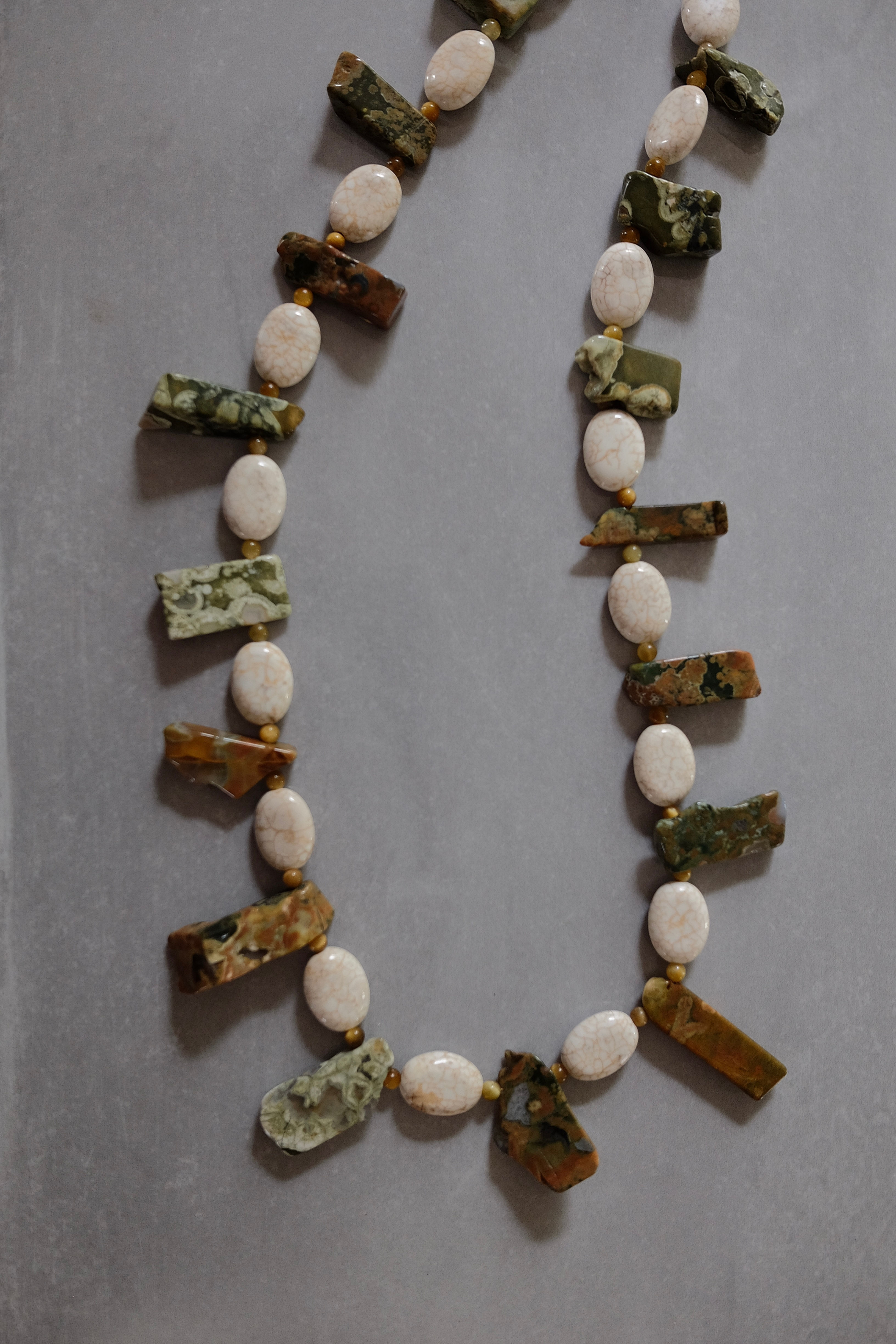 Mandirigma Rhyolite, Magnesite + Tigers Eye Necklace