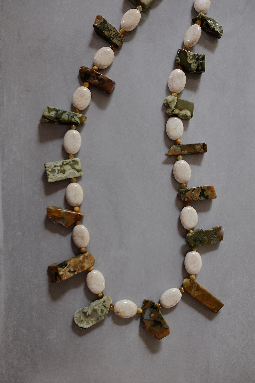 Thumbnail: Mandirigma Rhyolite, Magnesite + Tigers Eye Necklace