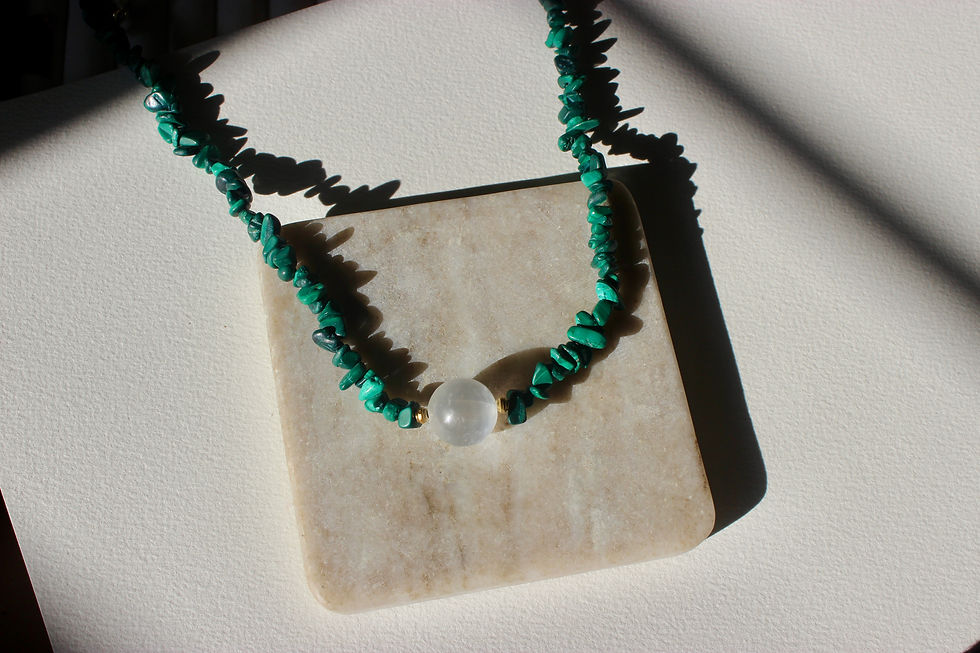 Thumbnail: Selenite Sphere & Malachite Choker