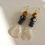 Thumbnail: Dzi Tibetan Agate + Mother of Pearl + Tigers Eye + Lapis Lazuli Earrings