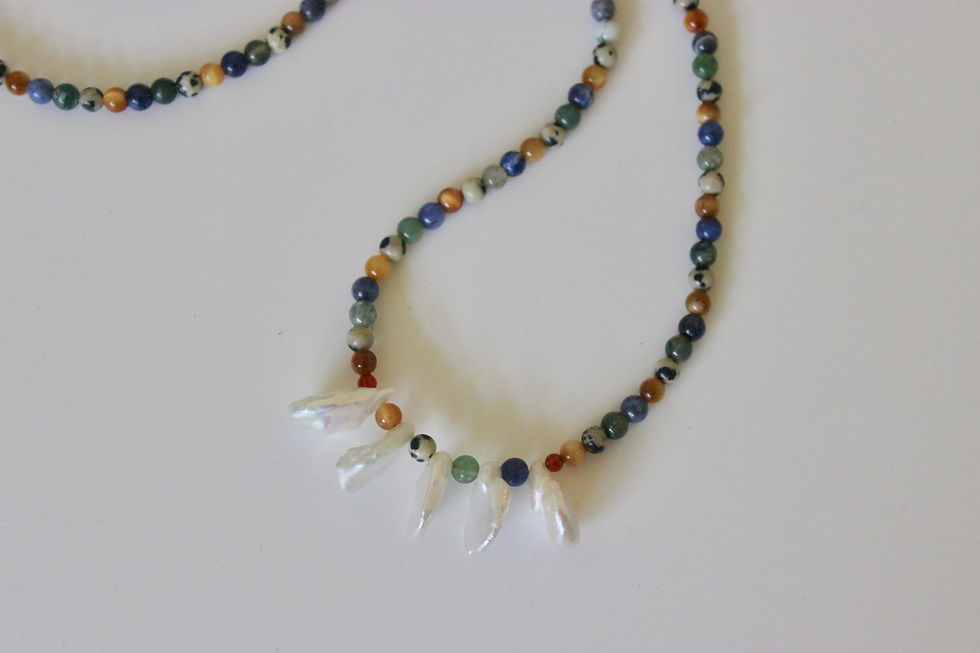 Thumbnail: Bakla Gemstone + Pearl Necklace