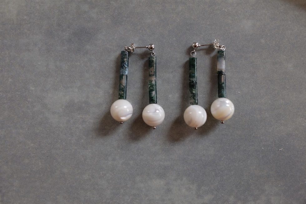 Thumbnail: Moon Moss Double Sided Earrings