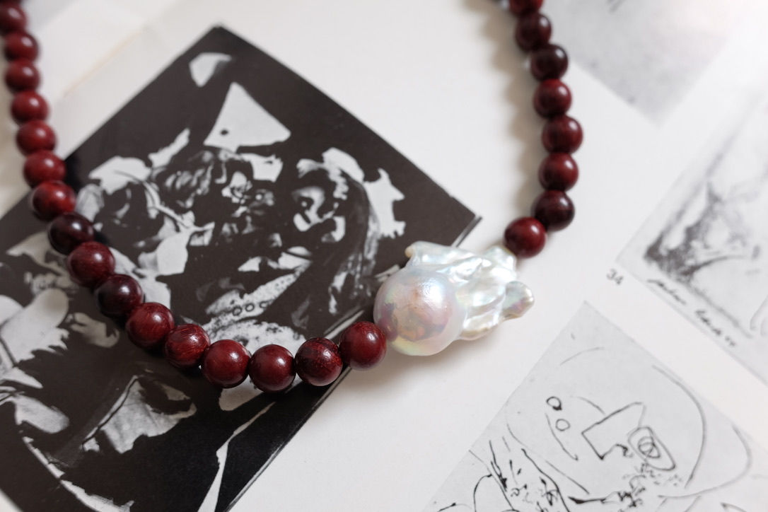 Sandalwood Pearl Necklace