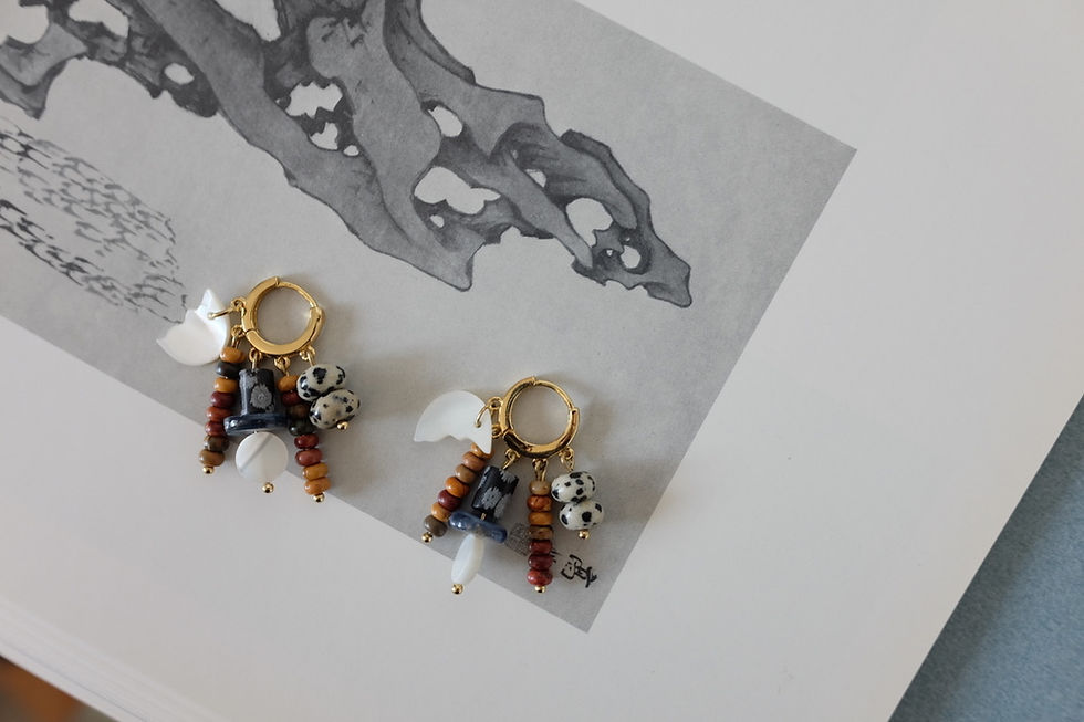 Thumbnail: Bulan Dalmatian Earrings