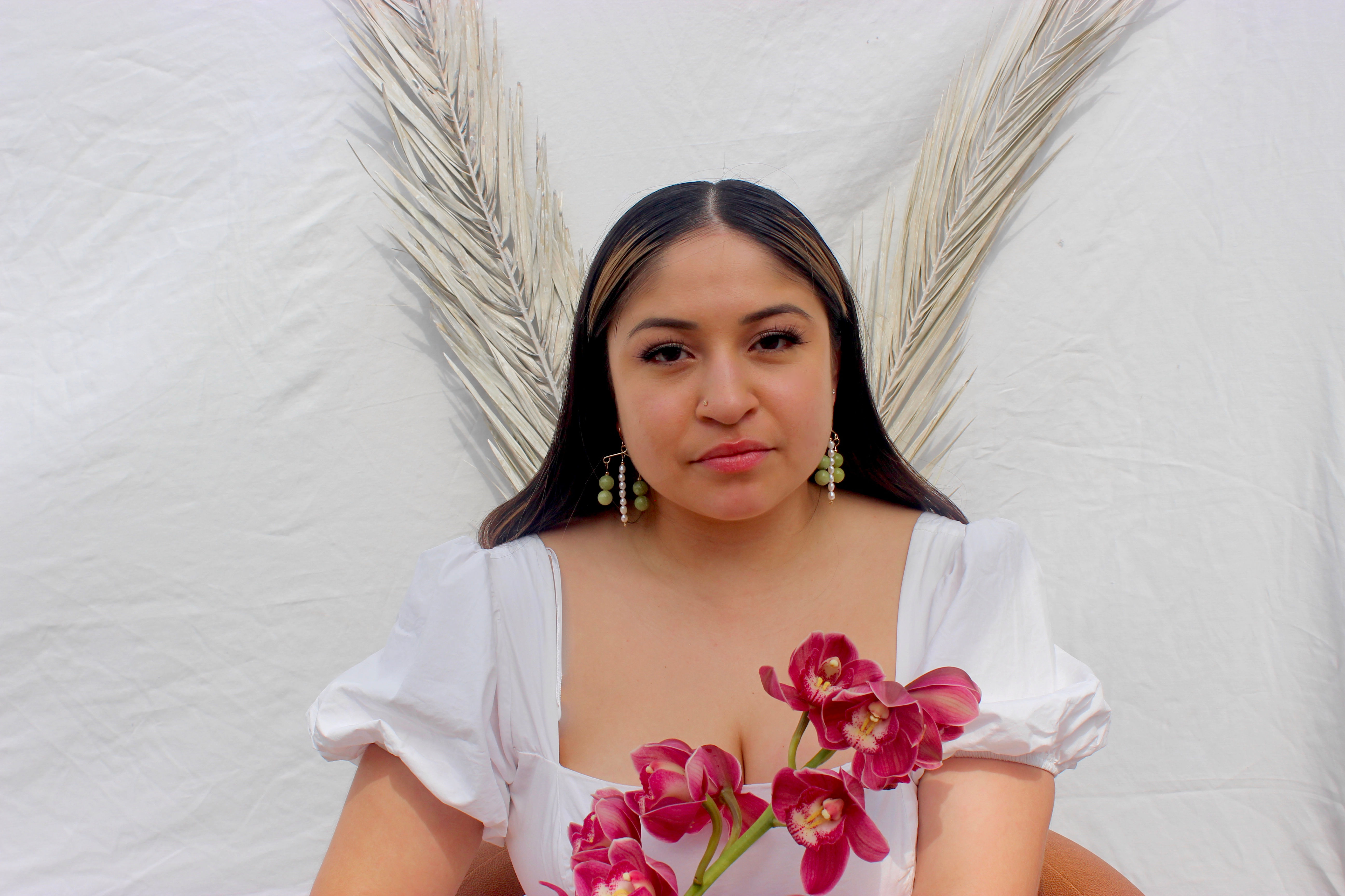 Peridot/Olivine Pearl Chandelier Earrings