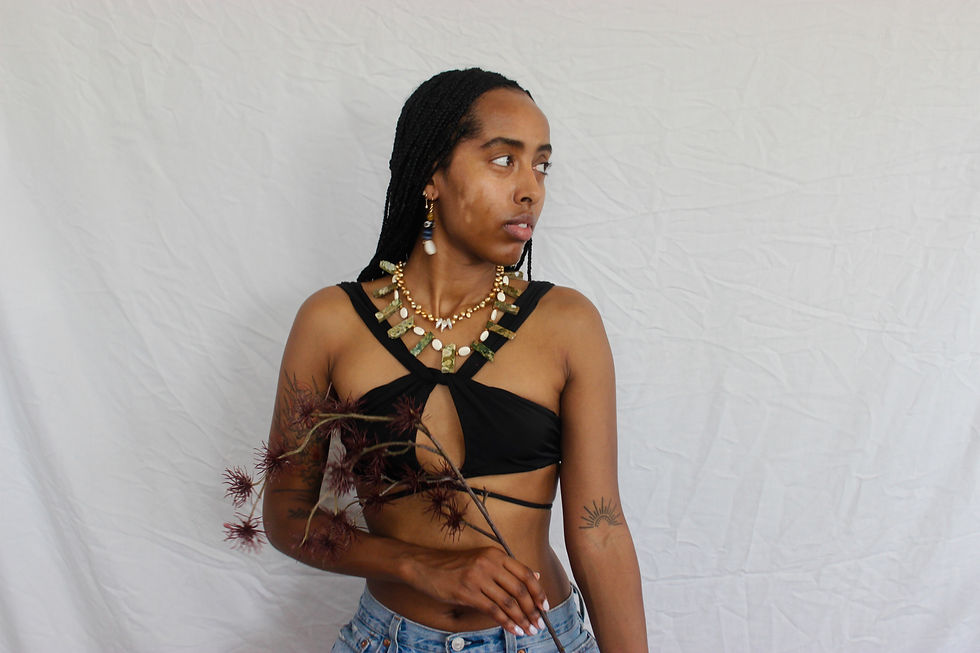 Thumbnail: Mandirigma Rhyolite, Magnesite + Tigers Eye Necklace