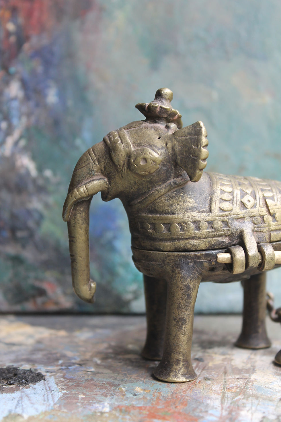 Thumbnail: Brass Ornamental Elephant Compartment Box