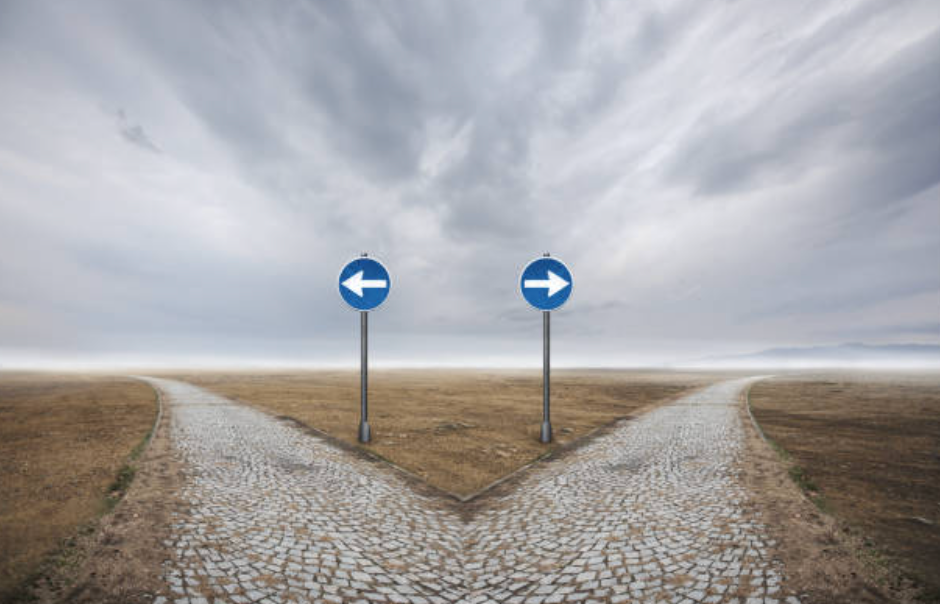 a road that diverges into two separate paths