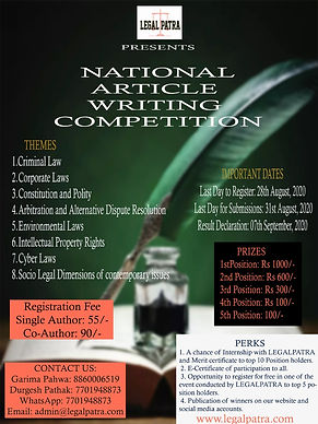 National Article Writing Competition By Legal Patra