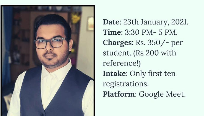 CV DRAFTING & REVIEWING WORKSHOP BY NEETI SHASTRA WITH ADV. PRATIK HARSH
