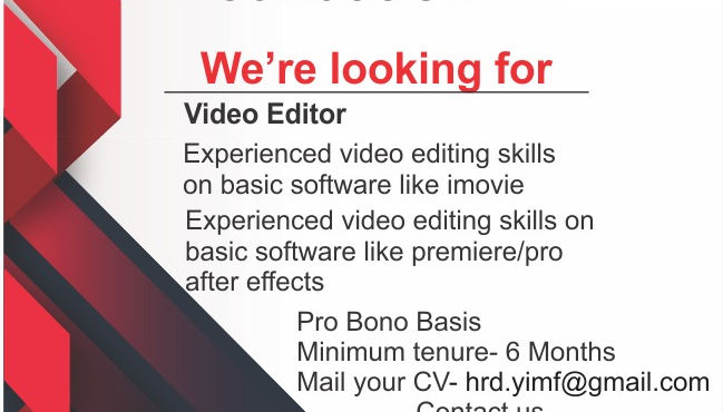 Call for Video Editor by YIMF
