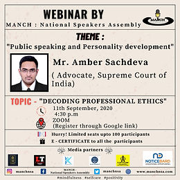 WEBINAR ON DECODING PROFESSIONAL ETHICS BY MANCH