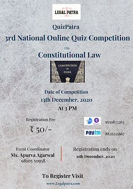 3rd National Quiz Competition by Legal Patra
