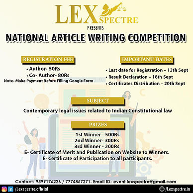 LEXSPECTRE PRESENTS– 1ST ARTICLE WRITING COMPETITION