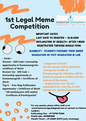1st Legal Meme competition by Kanoon Sangrah