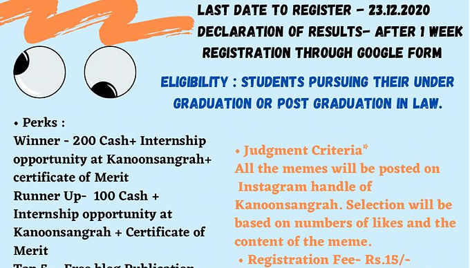 1st Legal Meme competition by Kanoon Sangrah