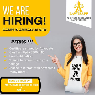 Call for Campus Ambassadors at Lawtsapp