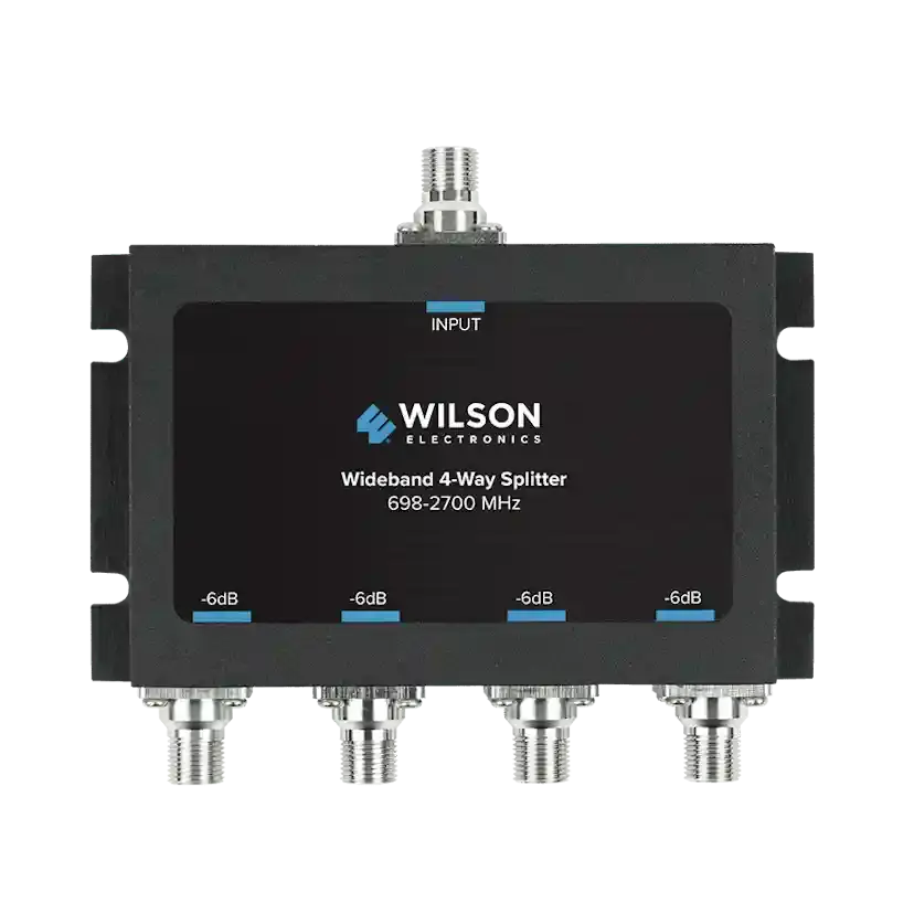 Thumbnail: 75 ohm 4 way F female RF signal booster splitter 698-2700 MHz