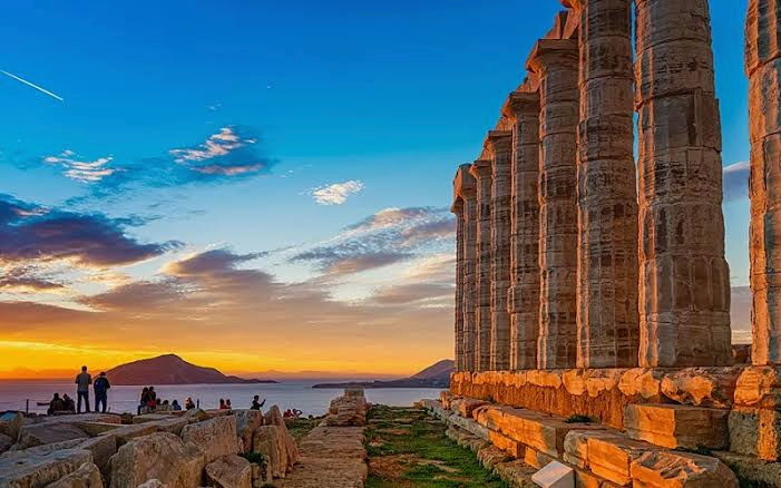 O Templo de Poseidon no Cabo Sunion