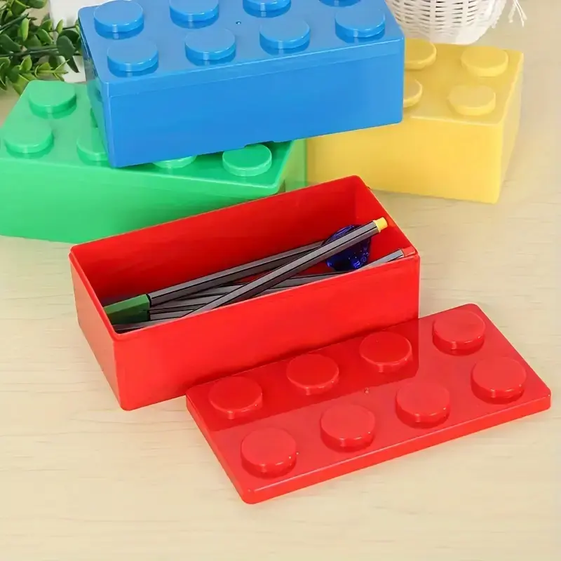 Thumbnail: 1pc Square Colored Building Blocks Storage Containers/Bedroom Decor Set