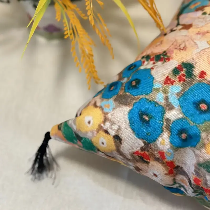 Thumbnail: 1pc High-end Luxury Fringe Double Sided Velvet Throw Pillow