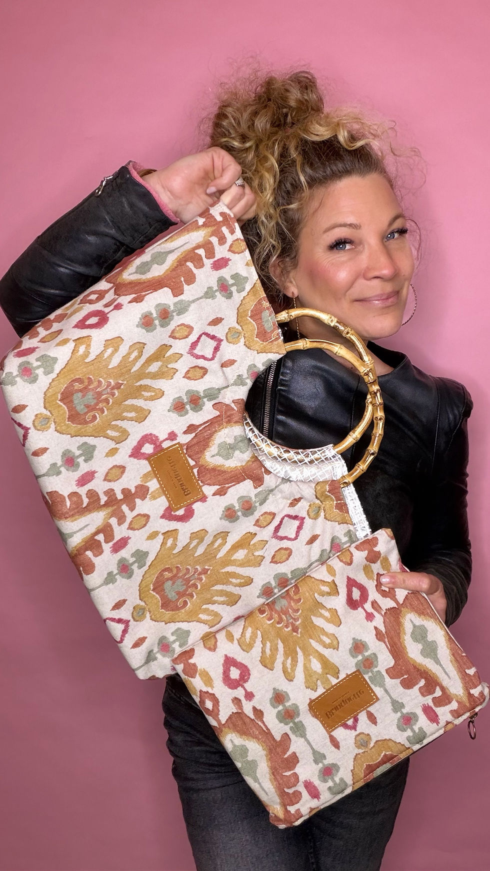 Miniature : Ensemble midi et pochette coton épais bohème 