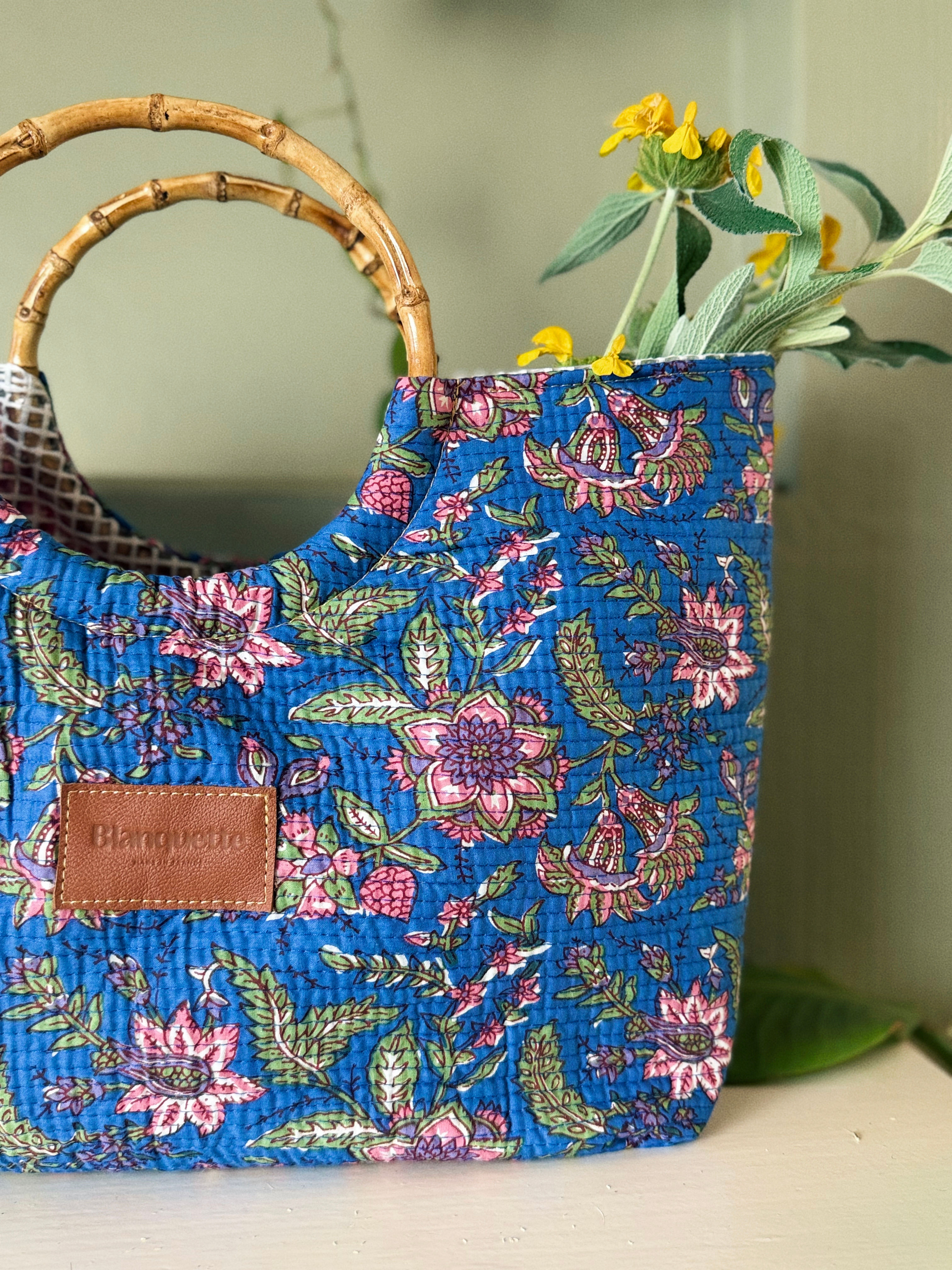 Midi Kantha matelassé bleu