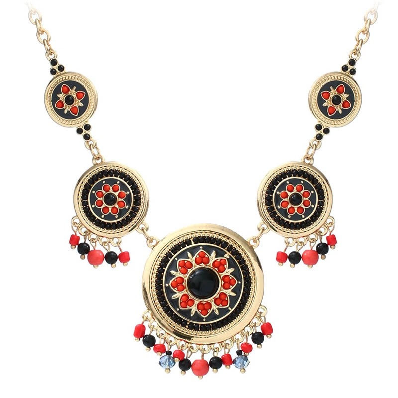 Miniatura: Gargantilla Collar Llamativo Boho Cuentas Multicolor