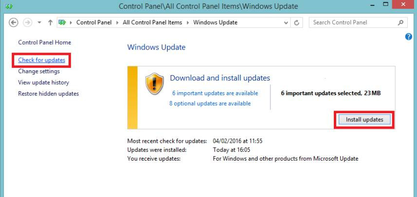How to check for Windows 8 updates step 3