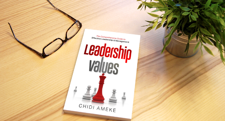 Leadership Values book on desk