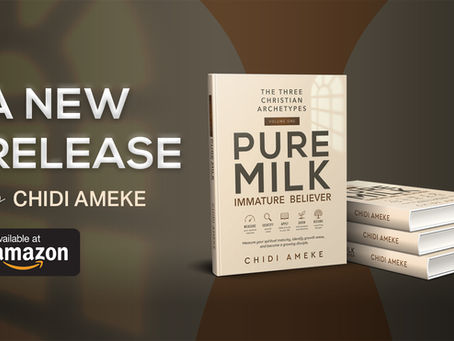 Pure Milk: Immature Believer, a book by Chidi Ameke, showing the cover and stacked copies available on Amazon.