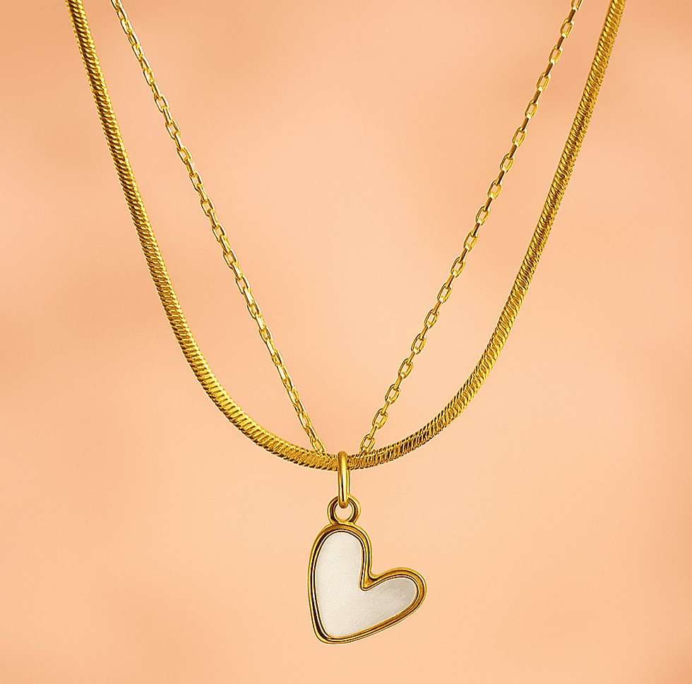 Mother of Pearl Heart Layered Pendant