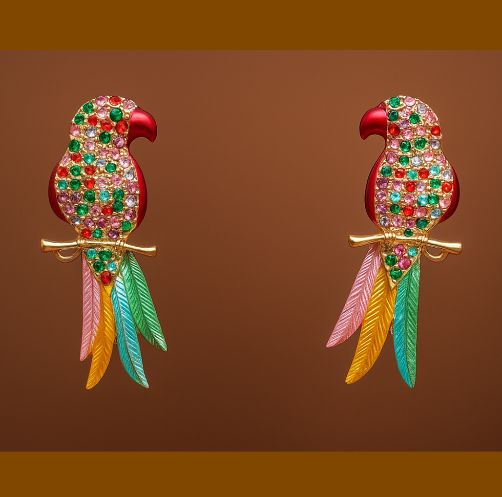 Tropical Treasure Parrot Statement Earrings