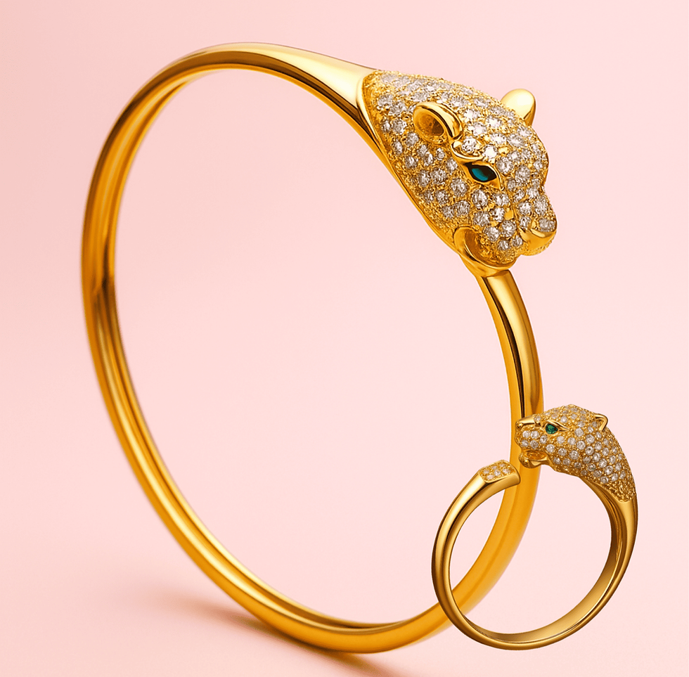 Dazzling Jaguar Duo Bangle & Ring Set