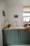 The newly fitted kitchen at Flint Cottage is full of modern appliances and luxury touches for self catering guests