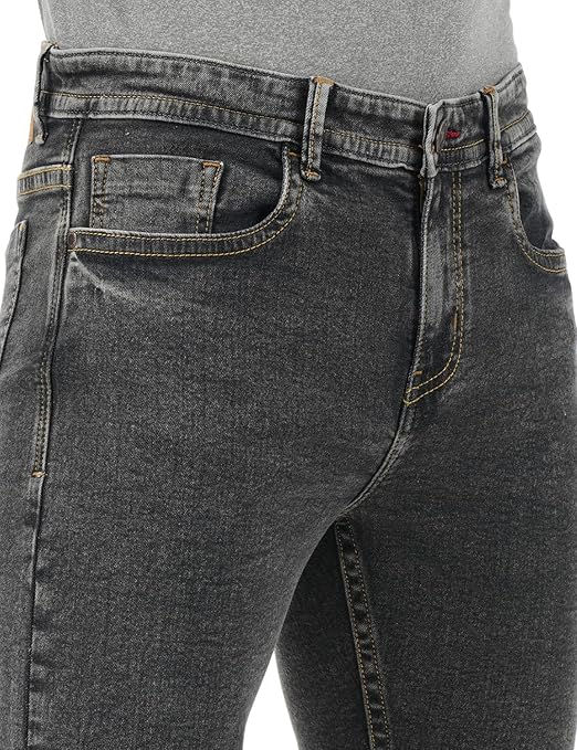 Thumbnail: Close-up of gray denim jeans, detailing pockets and stitching, Shopizo.