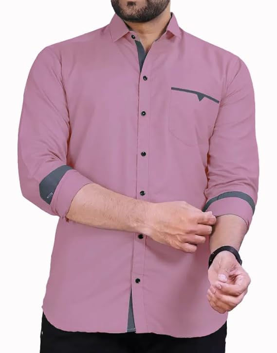 Thumbnail: Man wearing pink shirt with gray accents Shopizo