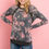 Thumbnail: Floral print nursing top with snaps